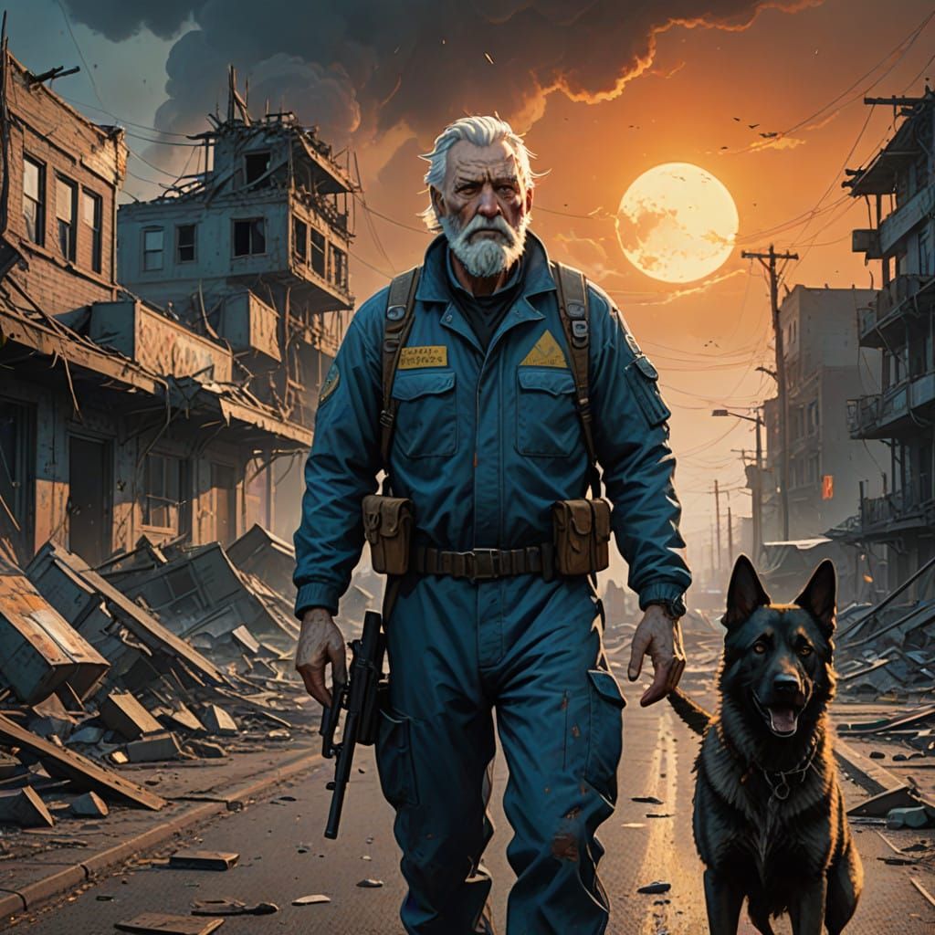 Weathered Survivor of a Post-Apocalyptic Wasteland