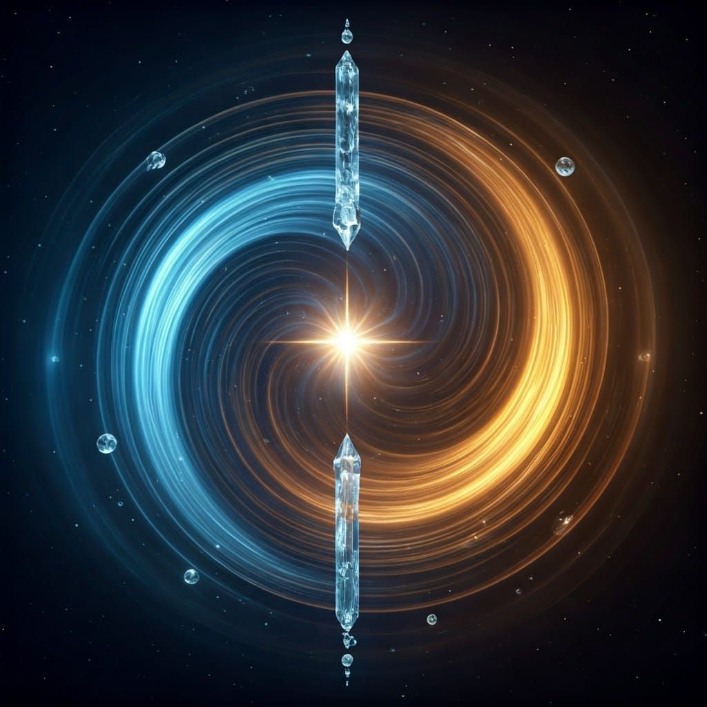Vibrant Yin-Yang Cosmic Spiral in Celestial Colors