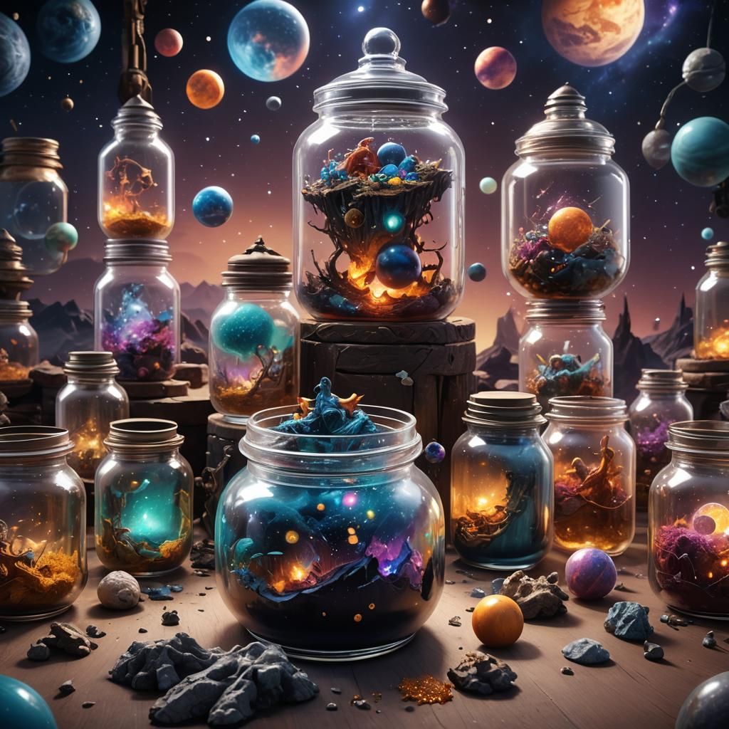 Space in a Jar: Detailed Matte Painting