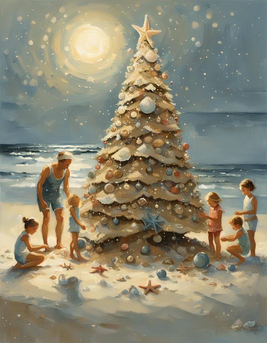Winter Wonderland on the Beach in Vibrant Colors