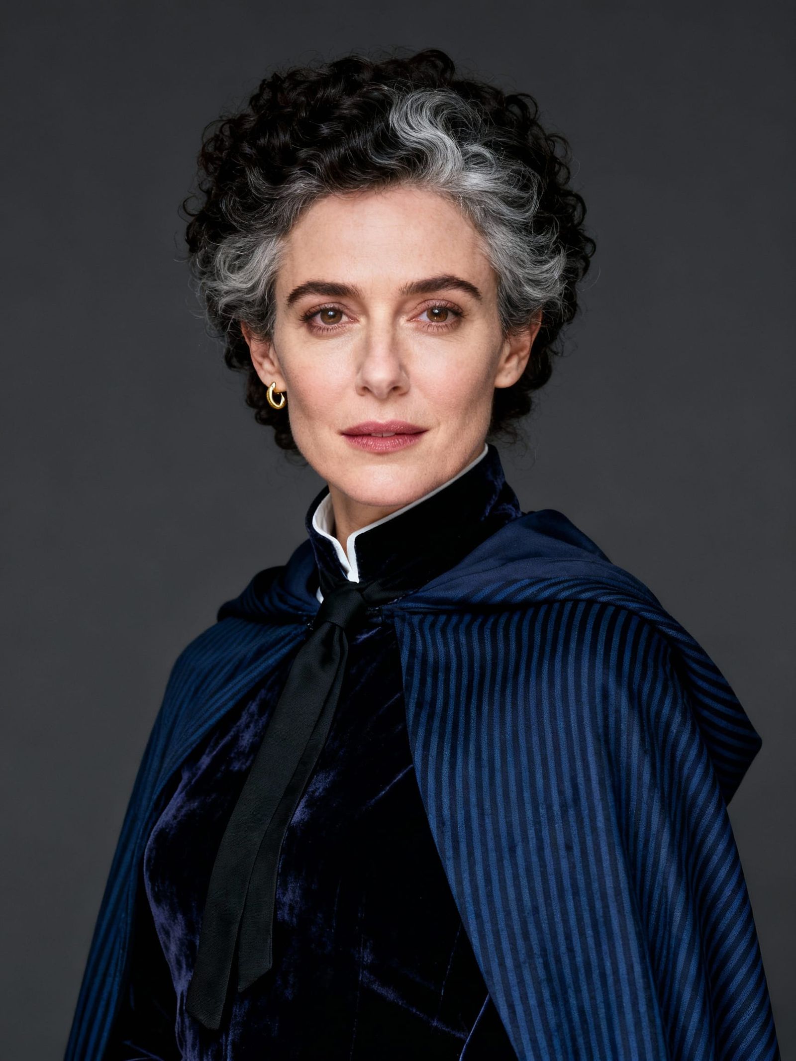 Dramatic Studio Portrait of a Woman in Velvet