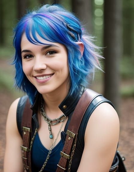Blue-Haired Rouge: An AI Generated Portrait