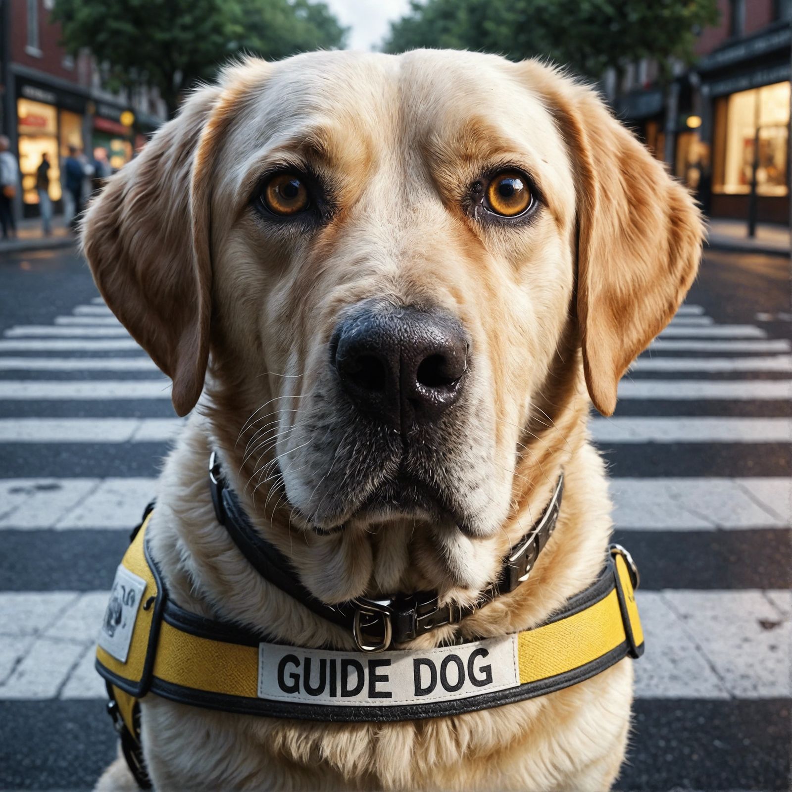 Loyal Labrador Retriever Guide Dog with Wisdom