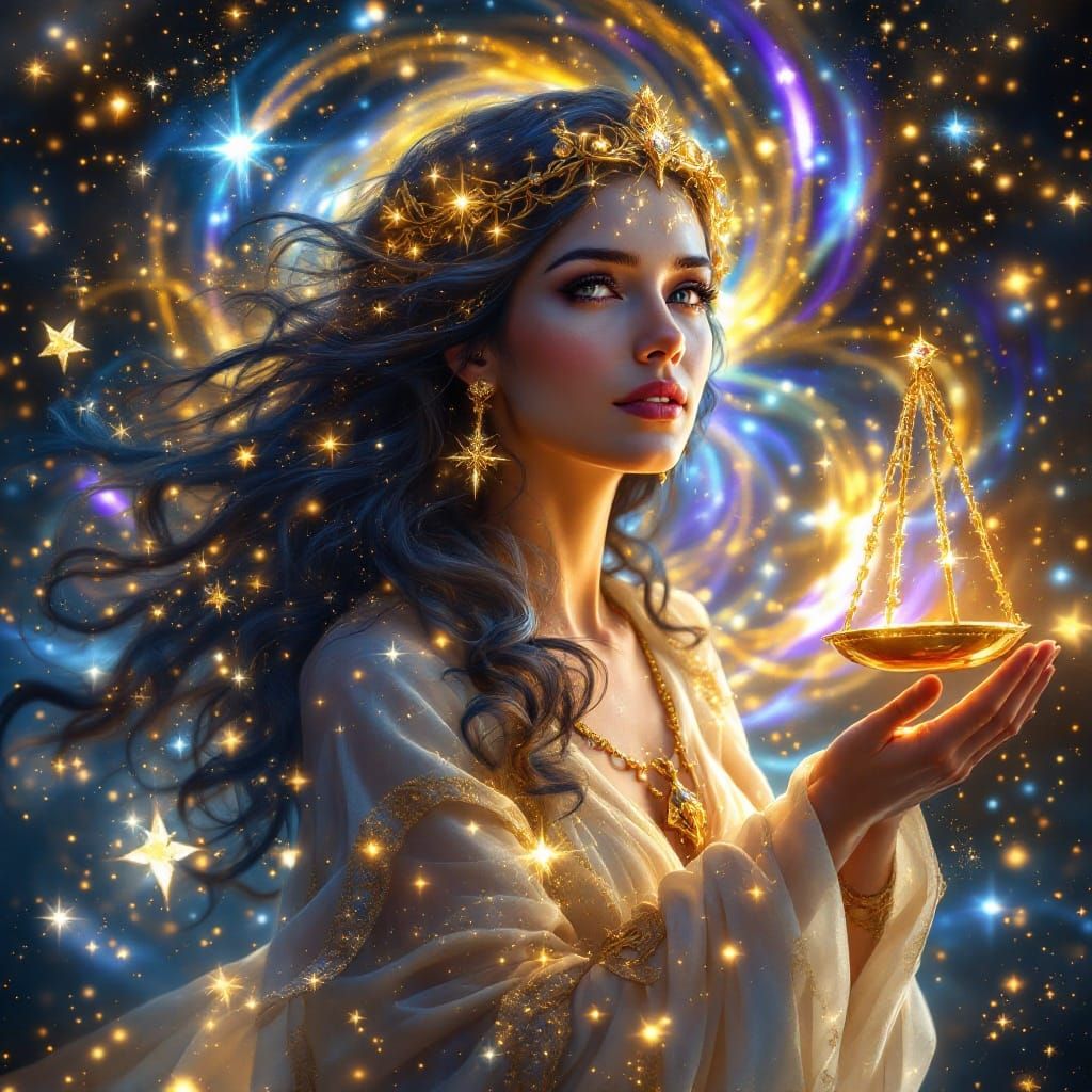 Regal Goddess of the Cosmos in Celestial Harmony