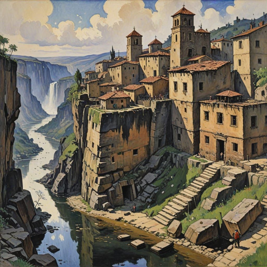 Inkas Lost City in Abstract Style