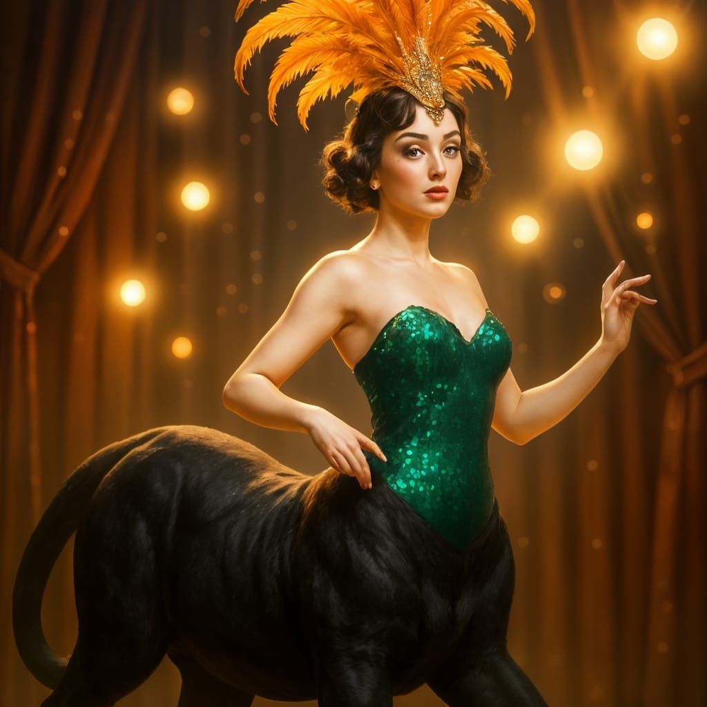 Glamorous Centaur Cabaret Dancer in Digital Painting