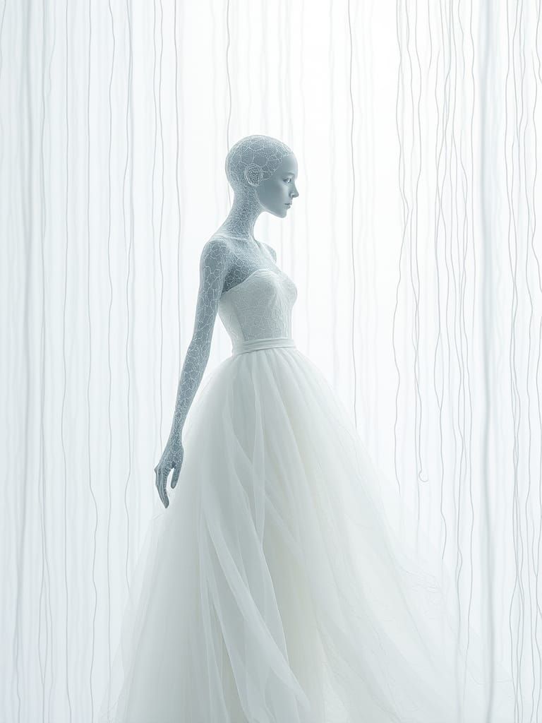 Ethereal Figures in Biomechanical Matrix: Synthetic Skin