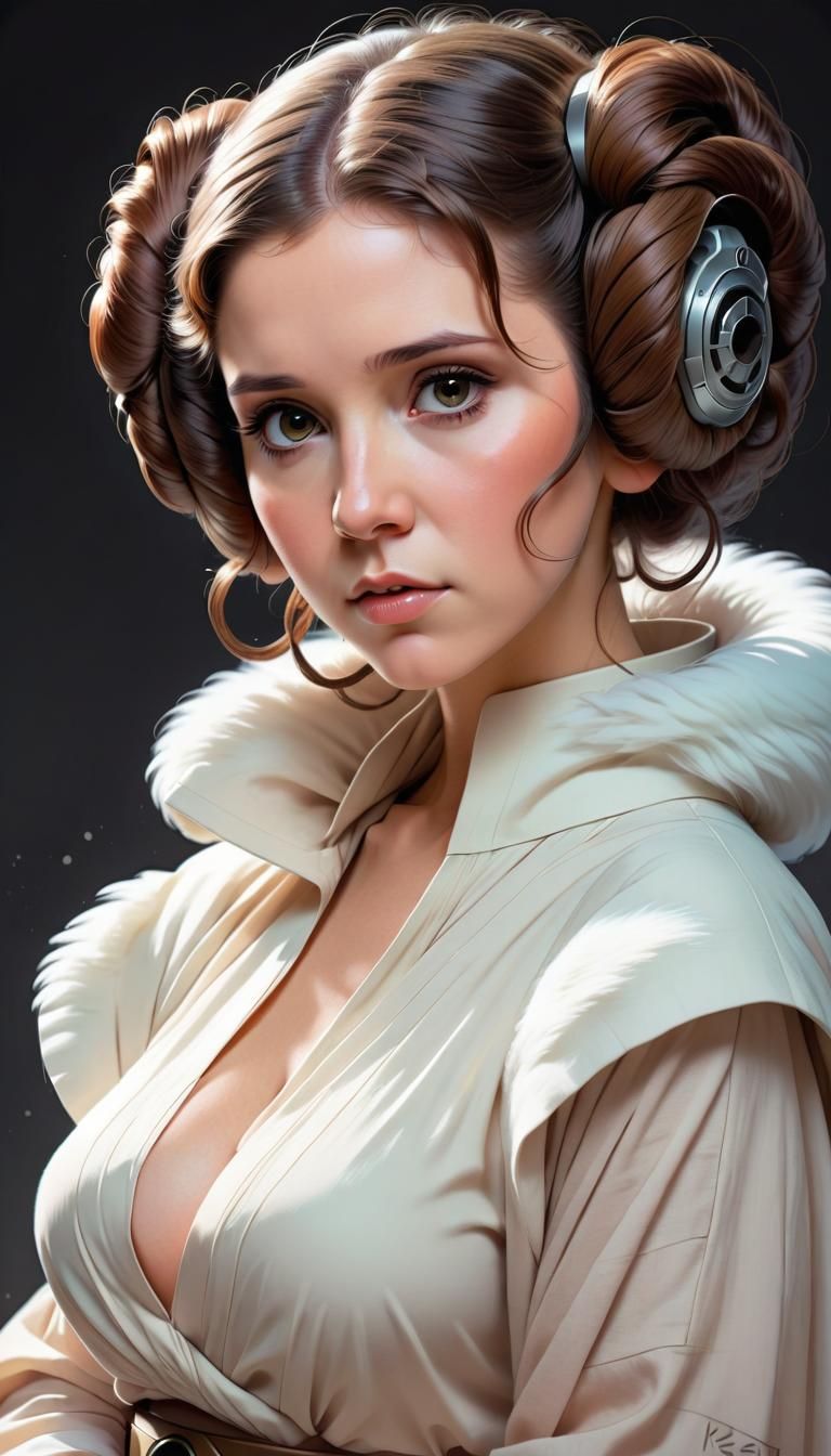 Princess Leia Manga Portrait in Pastel Colors