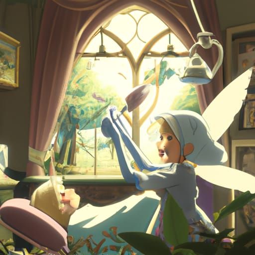 Tooth Fairy at Dentist Office in Ghibli Style