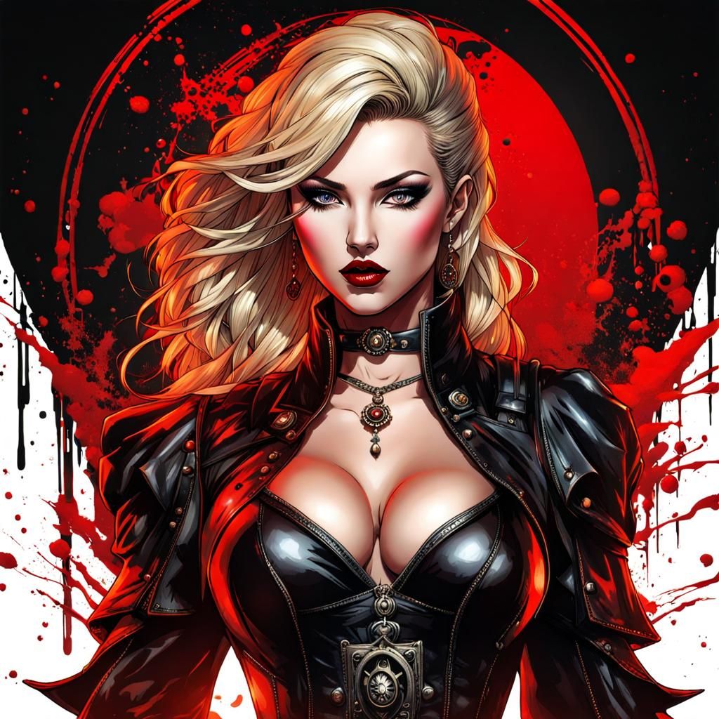 Gothic Brazilian Beauty in Splash Art Style