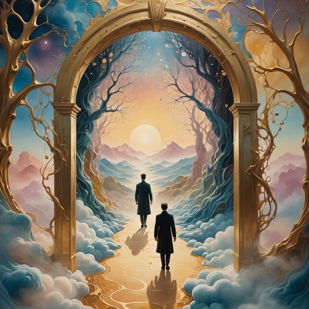 Surreal Portal Between Worlds in Dreamscape Style