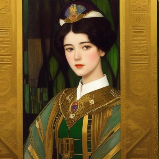 Art Deco Portrait Inspired by Tiffany Glass