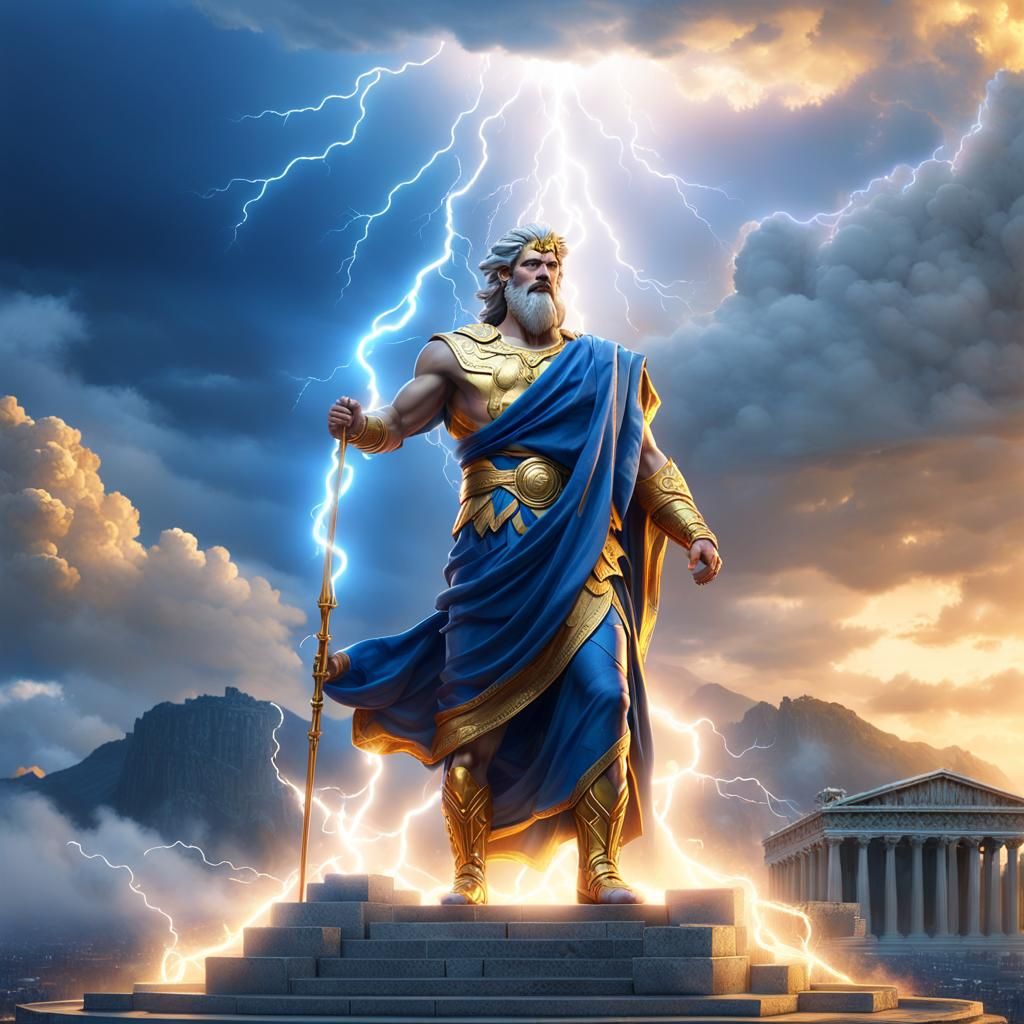 Zeus Inherits Lightning Power on Mount Olympus