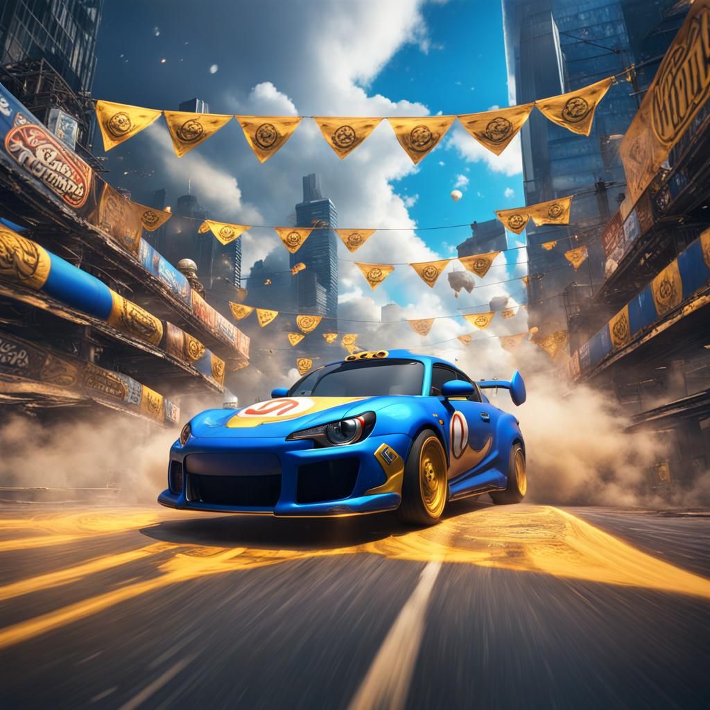 Mario Car Tokyo Drift in the Sky