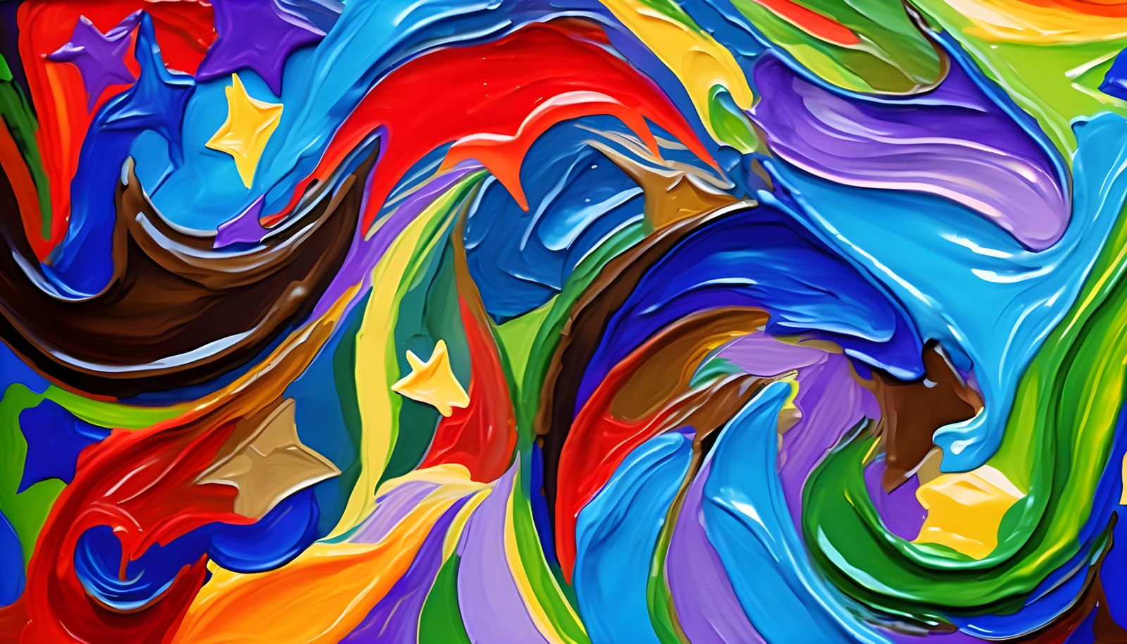 Cosmic Maelstrom of Stars in Impasto Oil