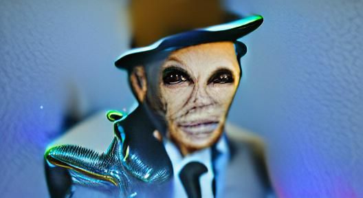 Alien Frank Sinatra Portrait in DSLR Style