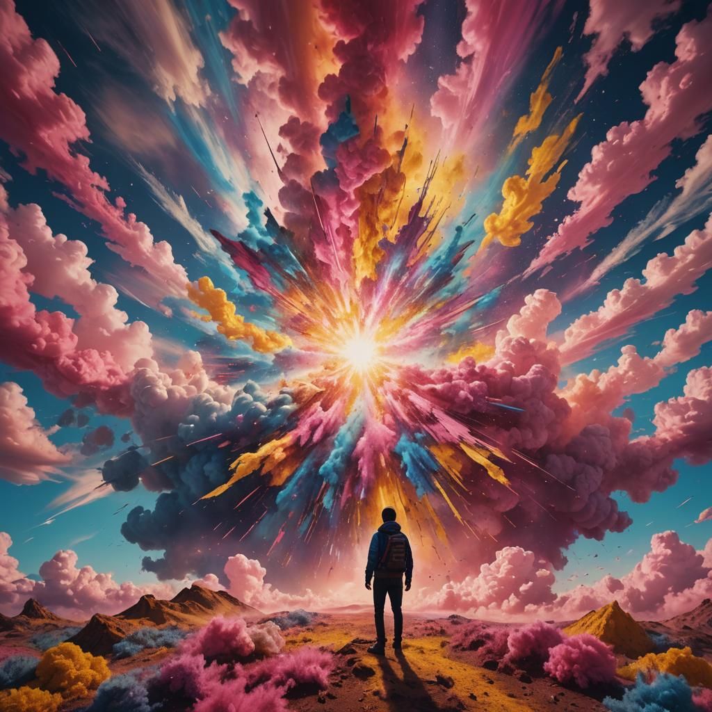 Kaleidoscopic Explosion of Color in Cinematic Style