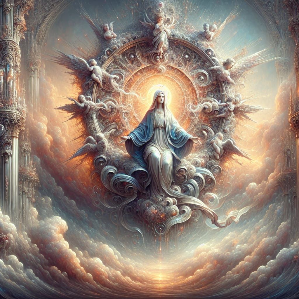 Fantastical Matte Painting of Holy Mary