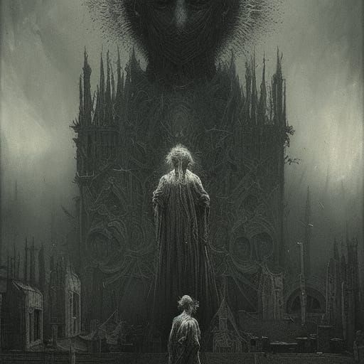 Dark Horror Collage in Gothic Style