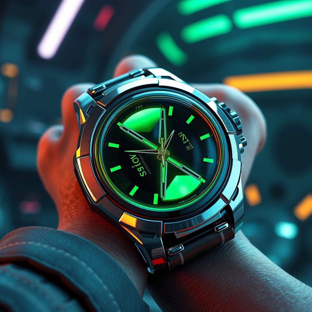 Futuristic Alien Wristwatch in 3D Render