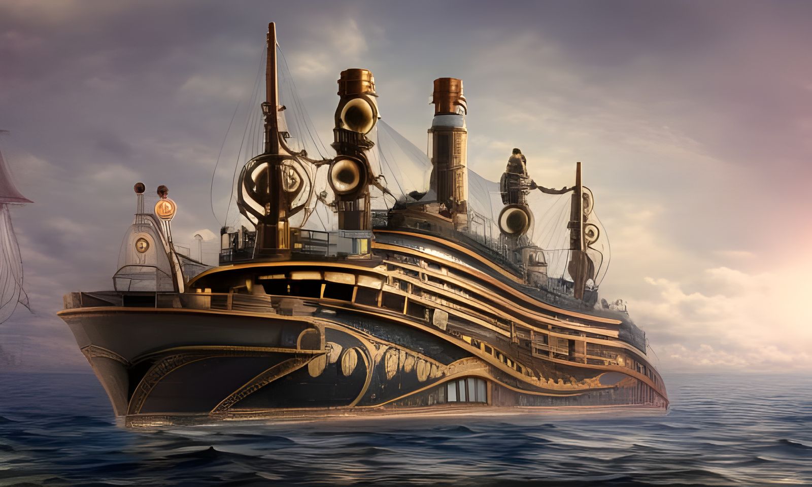 A Steampunk Luxury Cruise Ship
