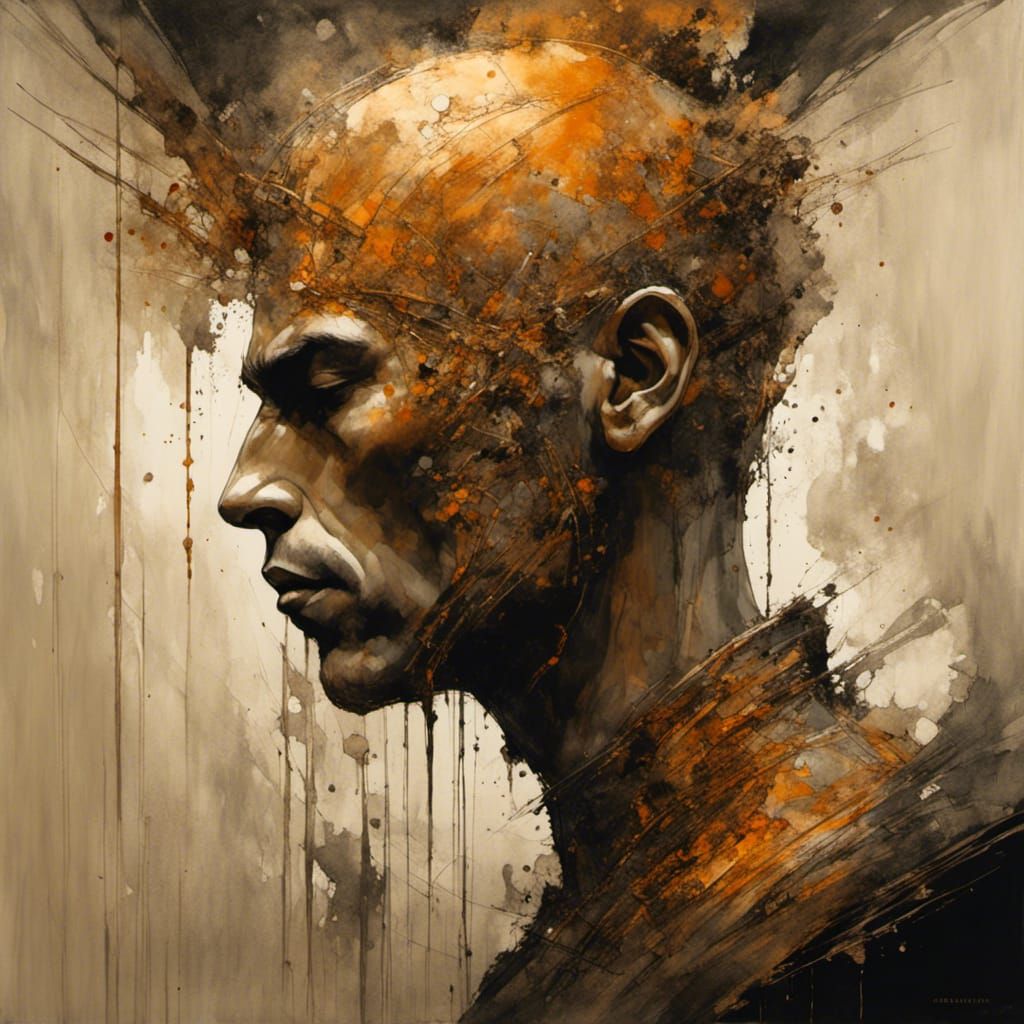 Metallic Face with Light Rust, Studio Photo