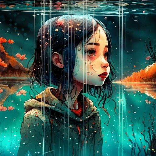Dreamlike Water Reflection Portrait