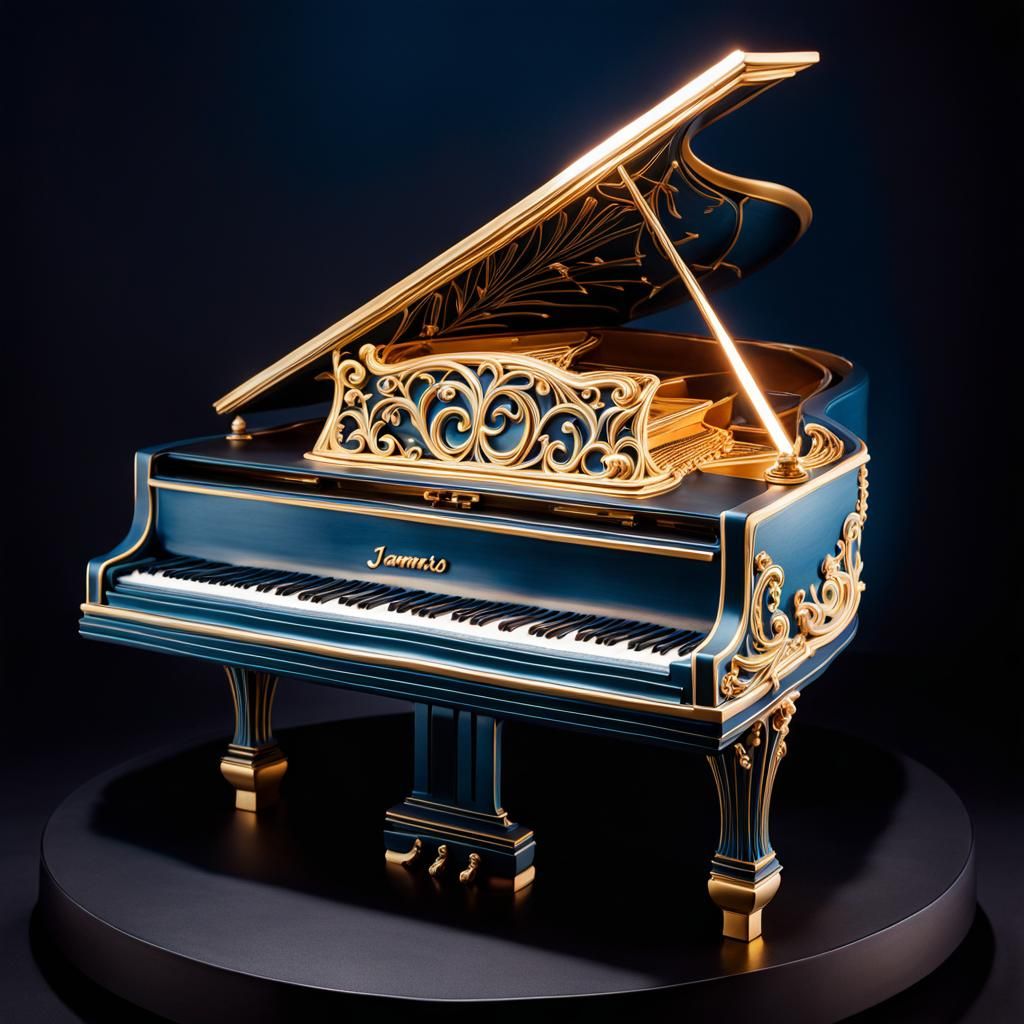 Elaborate Cake Sculpture of a Piano