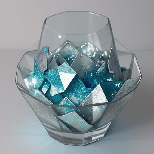 Smokey Glassware with Origami Papercraft in 8K