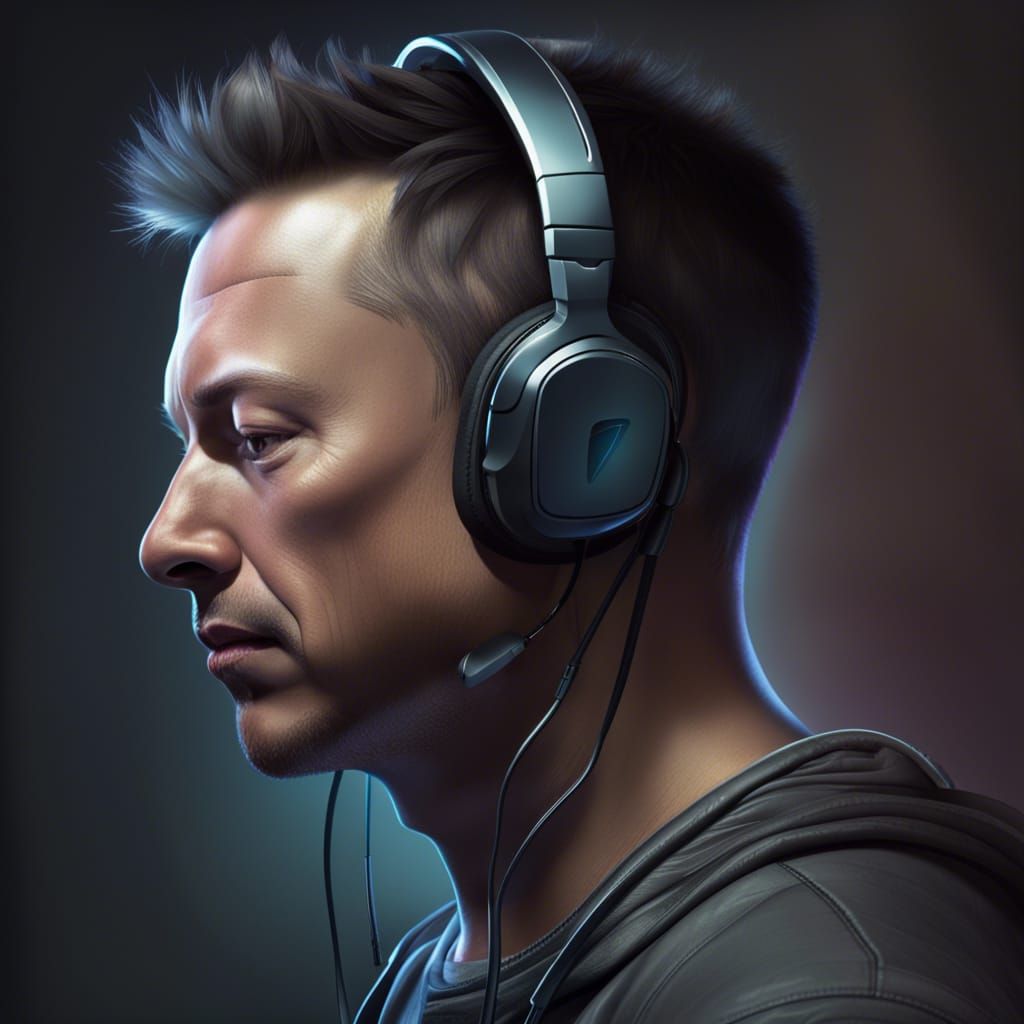 Hyperrealistic Portrait of Man with Headphones