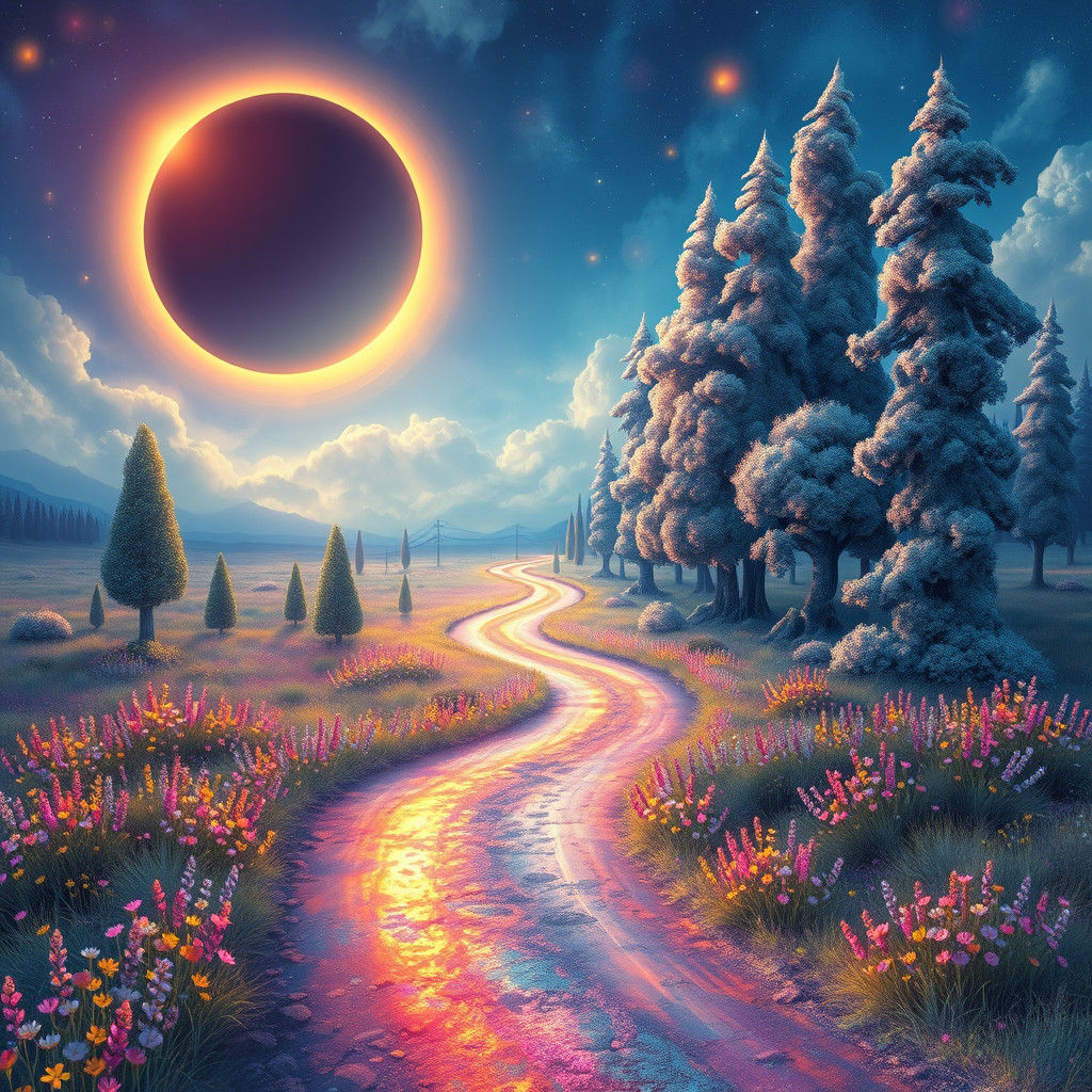 Ethereal Road to Paradise During Eclipse