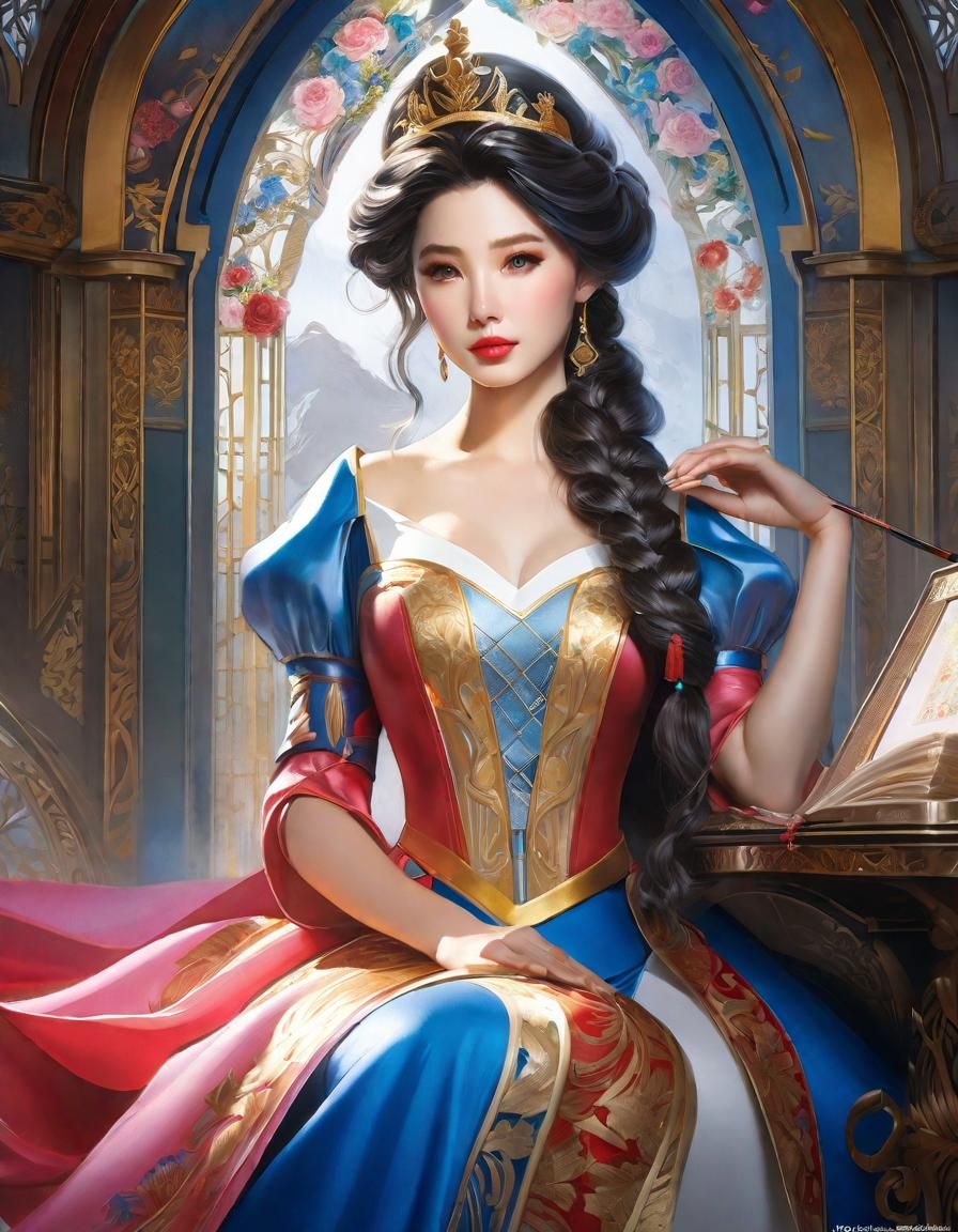 Disney Princess Portrait in Composite Style
