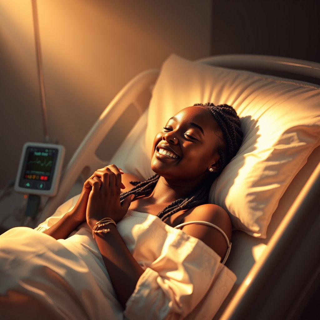 Serene Prayer in Hospital: Hyper-Realistic Fantasy Art