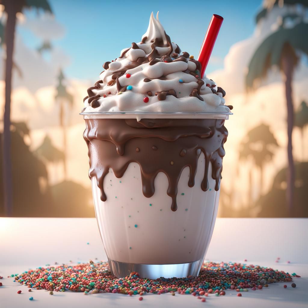 Chocolate Milkshake Matte Painting with Sprinkles