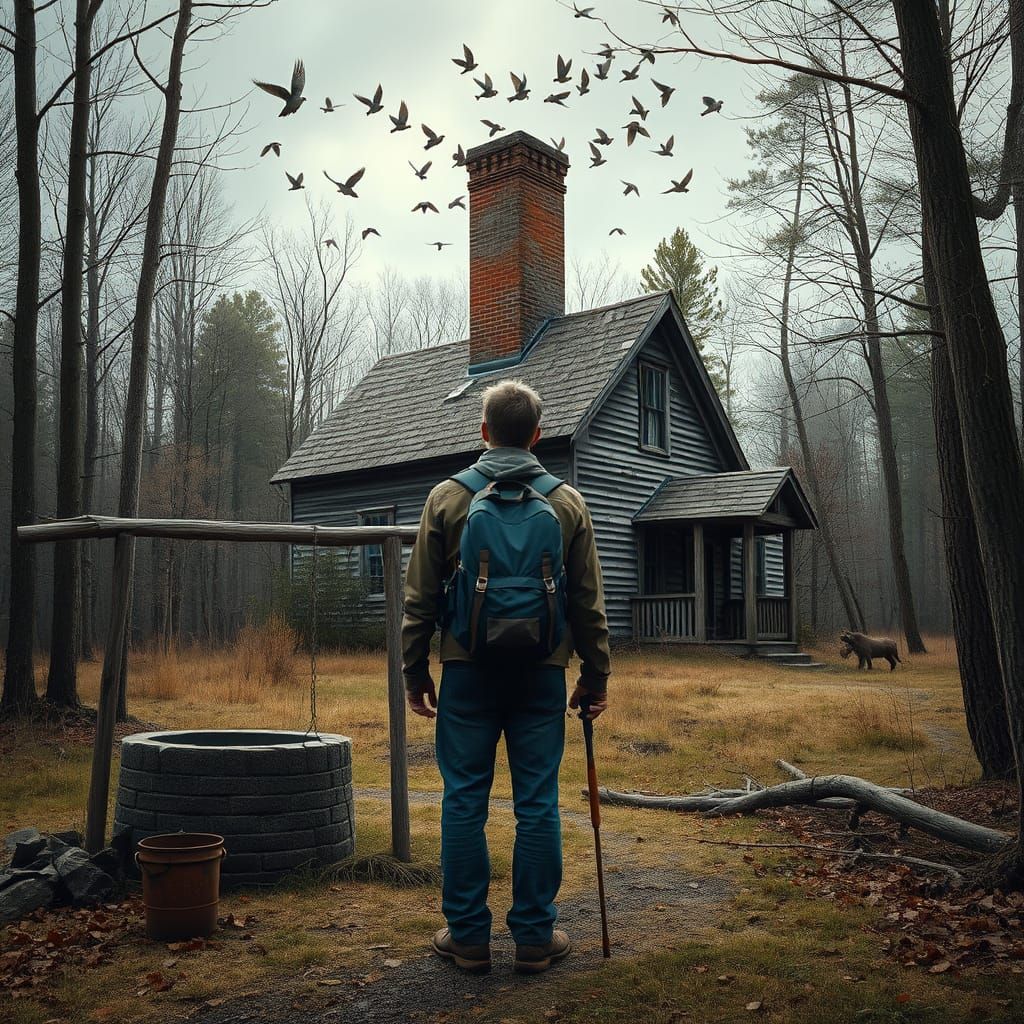 Hiker Discovers Abandoned Farmhouse in Rural Woods