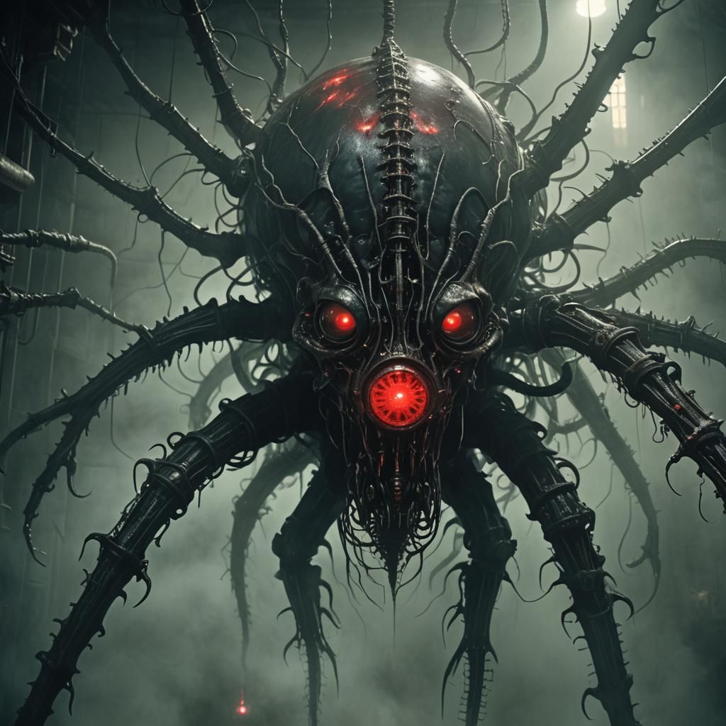 Monstrous Organism Under Microscope, Biomechanical Horror