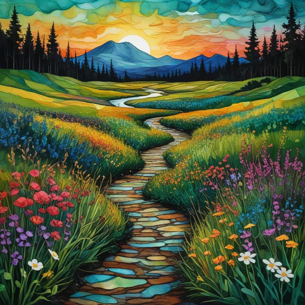 Surreal Landscape in Expressive Impasto Style