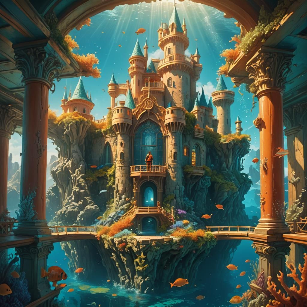 Underwater Castle Seen from Cruise Ship