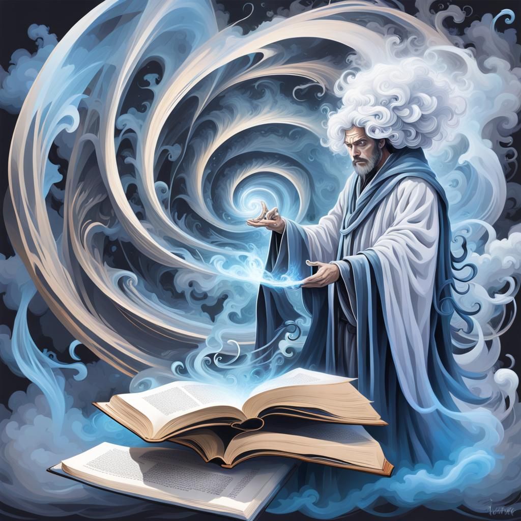 Sorcerer Casting Spell: Ethereal Vector Art
