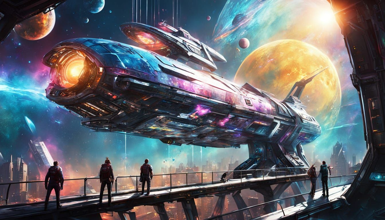 Starship Crew Discovers New Galaxy in Cinematic Style