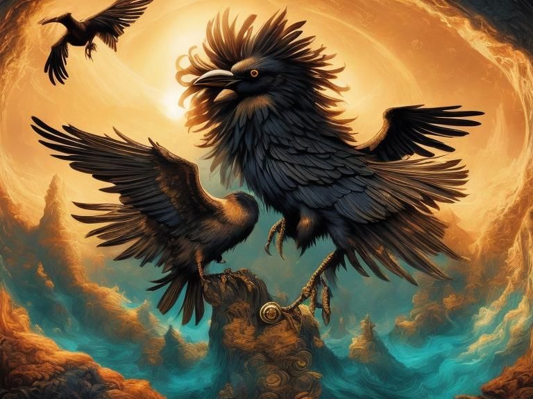 Golden Crows in a Sunset Fantasy: Unreal Engine Art