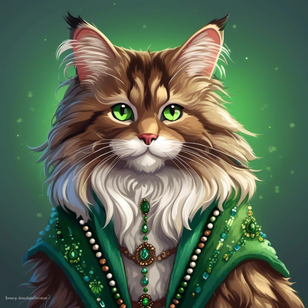 Anthropomorphic Cat Character Design with Beads