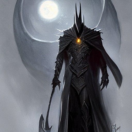 Sinister Sauron Artwork in Dark Fantasy Style