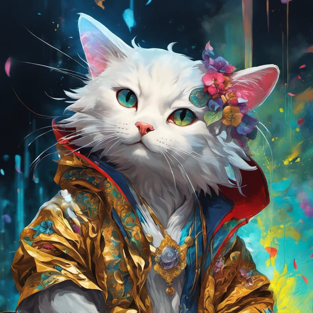 Asian Neko Yokai in Volumetric Lighting