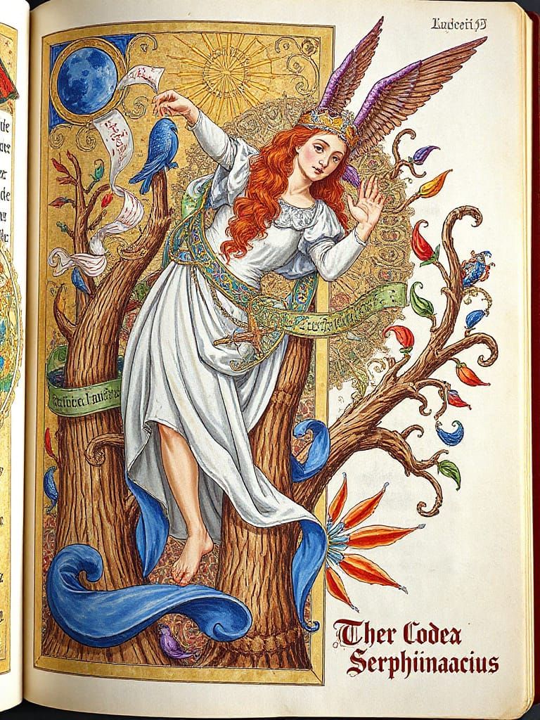 Illuminated Manuscript Codex Seraphinianus by Luigi Serafini