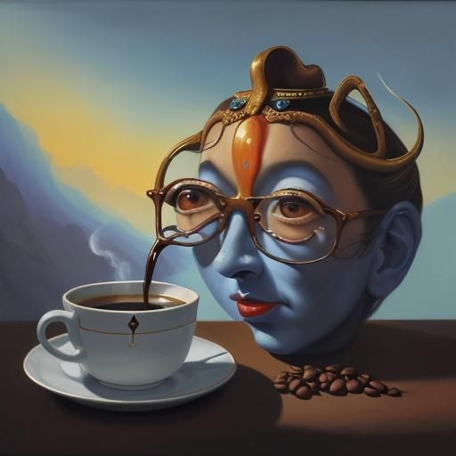 Surreal Coffee Cup in Salvador Dalí Style