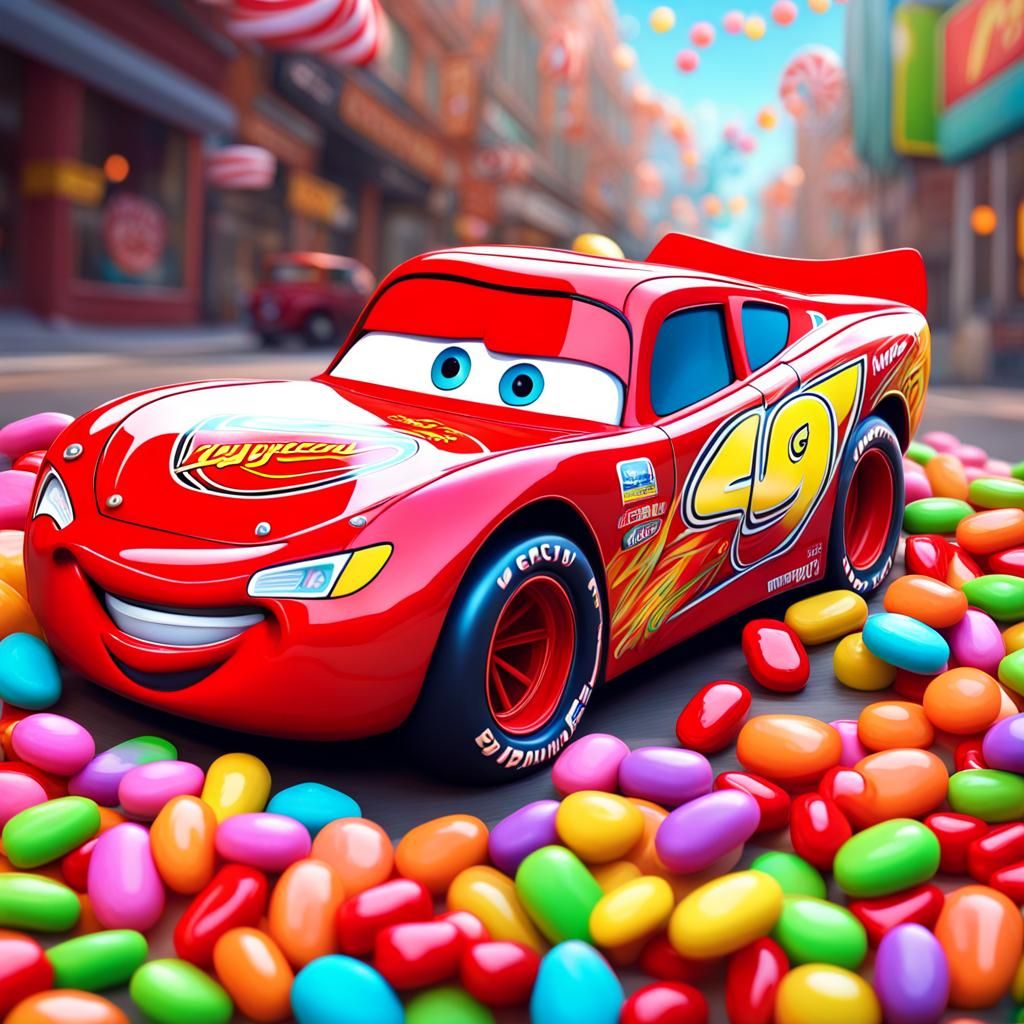 Lightning McQueen in Candy Art Style