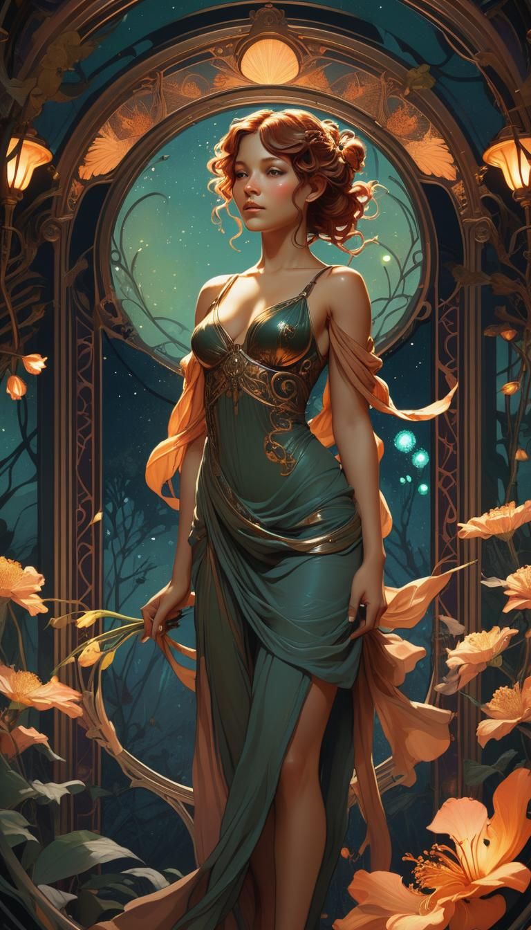 Zoey Washburne in Alphonse Mucha Art Nouveau Style