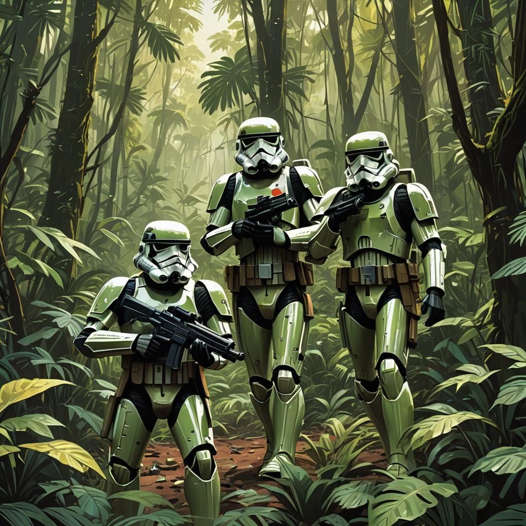 Jungle Troopers: Sci-Fi Concept Art in Syd Mead Style