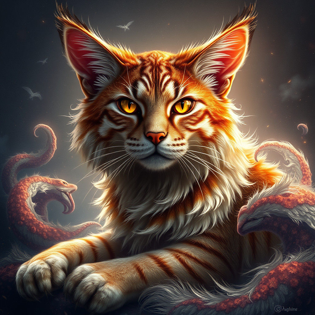 Majestic Cat in Ethereal Fantasy Art
